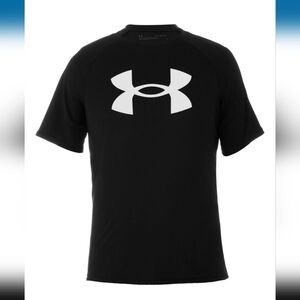 Under Armour Boys Tech Logo Short Sleeve Tee Black Young Medium